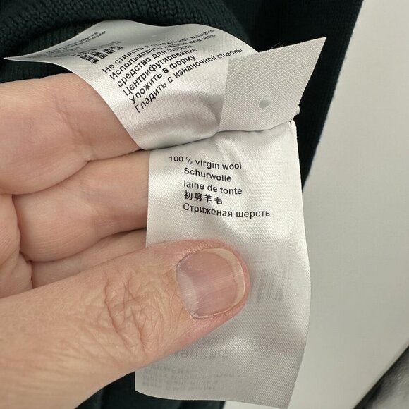 turtleneck sweater dress 100% wool long sleeve forest green N2 US 6 - Picture 1 of 14